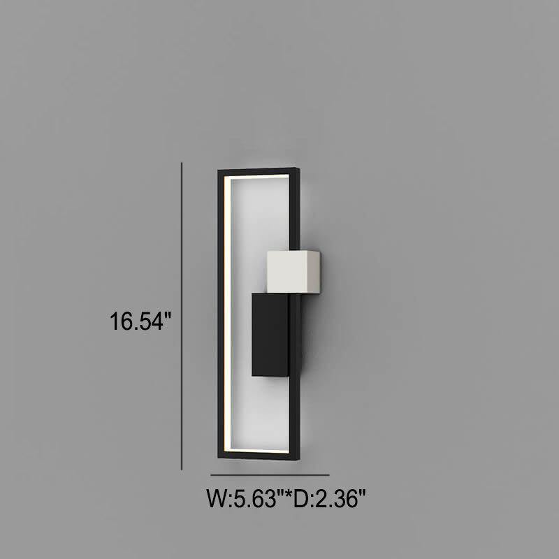 Lámpara de pared LED cuadrada minimalista con marco de hierro y silicona