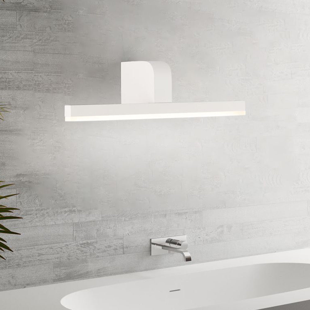 Luna - Lámpara de pared con espejo LED lineal moderna, negro/blanco