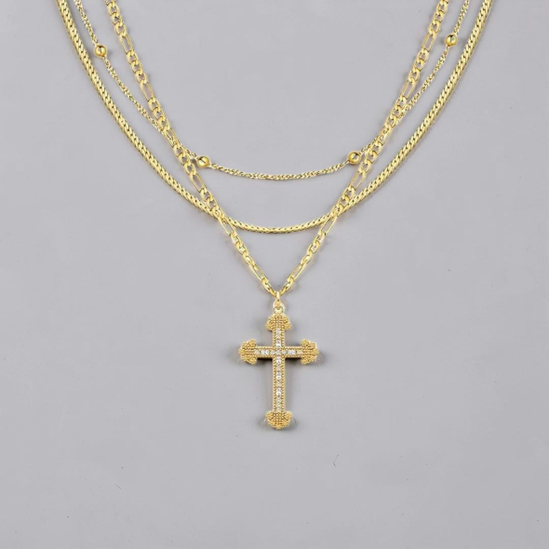 Moederdag Cadeau Ketting Dames Layered Kruis Hanger Set