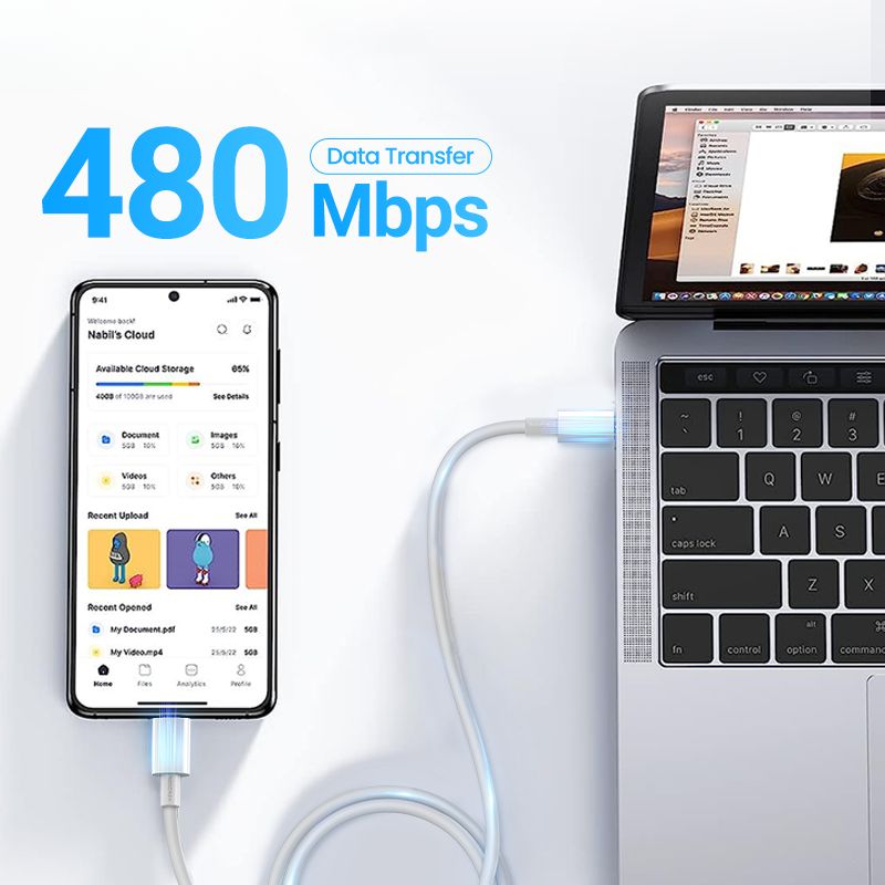 Cabo de carregamento Tipo-C para lâmpadas