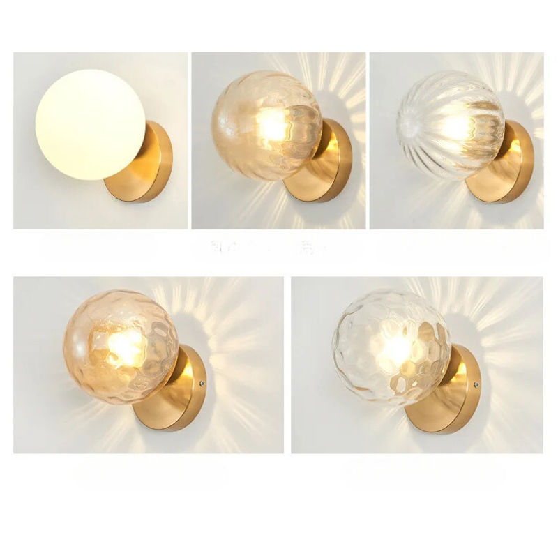 GoldLicht - Modern Golden Wall Lamp with Glass Globe