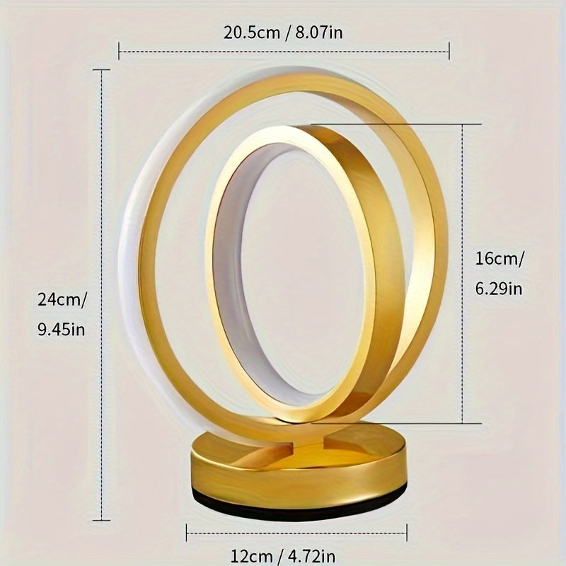 LumiSunset - Modern Metal Table Lamp, USB-Powered, Dimmable Desk Lamp