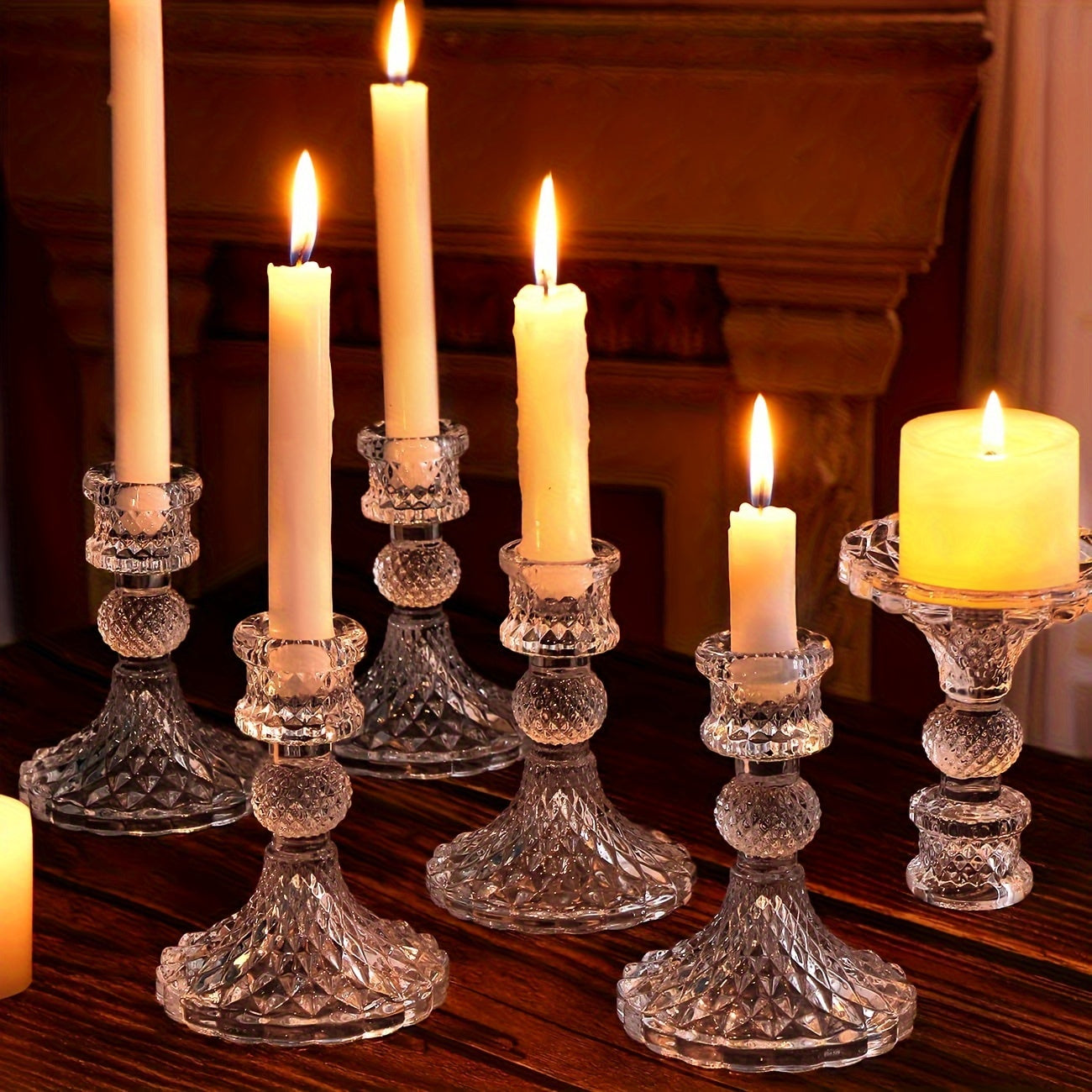 Roze Kristallen Kaarshouders - Romantische Decoratie voor Kerst en Feestdagen
