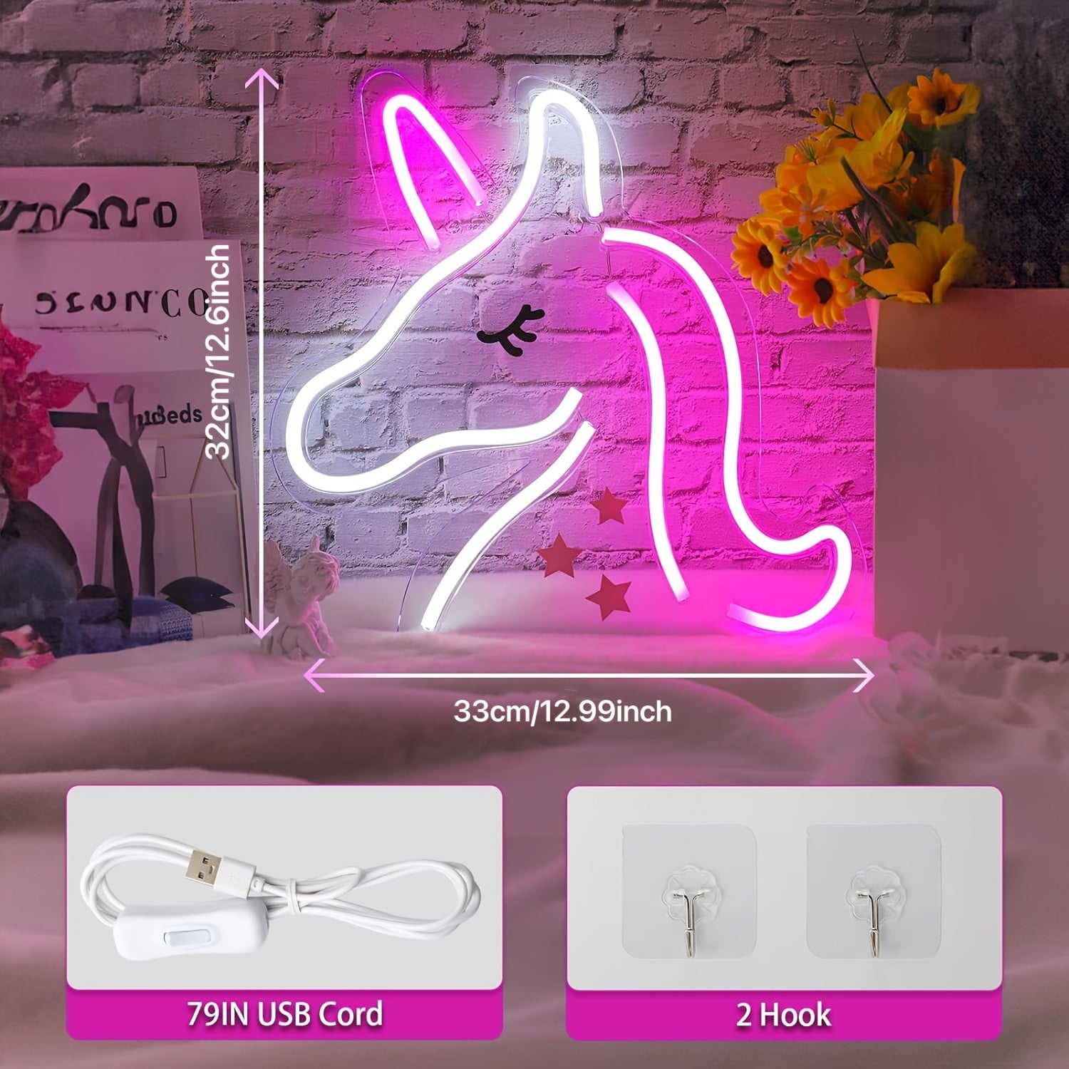 NeonMagic - Pink Mythical Creature LED Wall Lamp