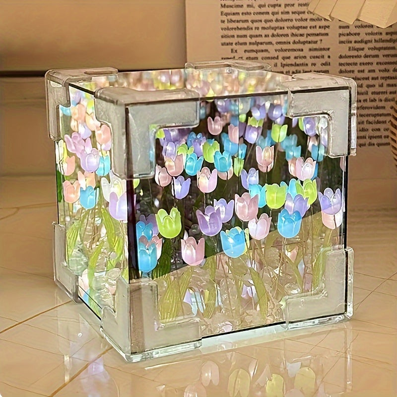 TulipGlow - Handmade Tulip LED Night Lamp and Mirror
