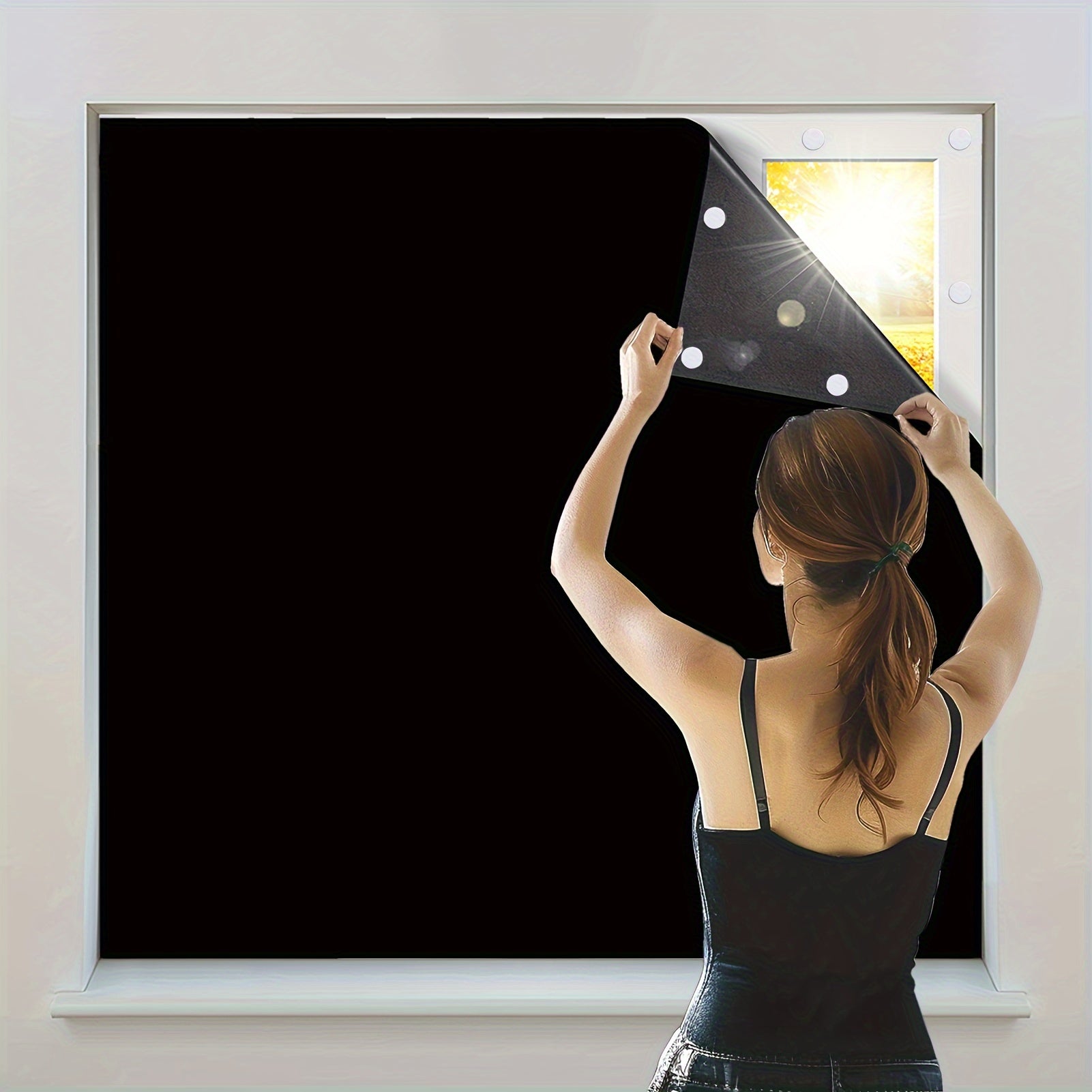1 Pieza Cortinas Opacas - Persianas Opacas Portátiles, Cubierta de Ventanas para Sala y Dormitorio