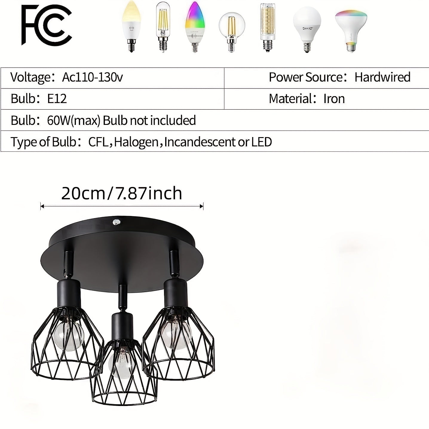RusticGlow - Farmhouse Style Black Ceiling Lamp with Rotating Lampshades