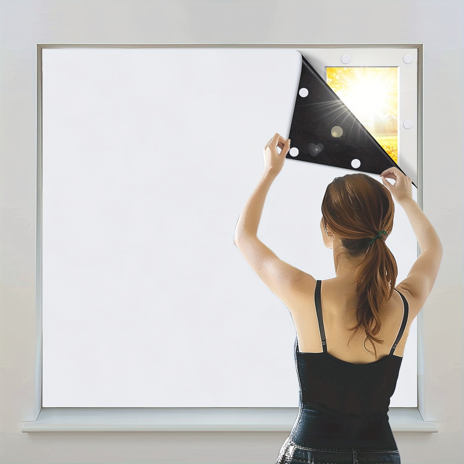 1 Pieza Cortinas Opacas - Persianas Opacas Portátiles, Cubierta de Ventanas para Sala y Dormitorio