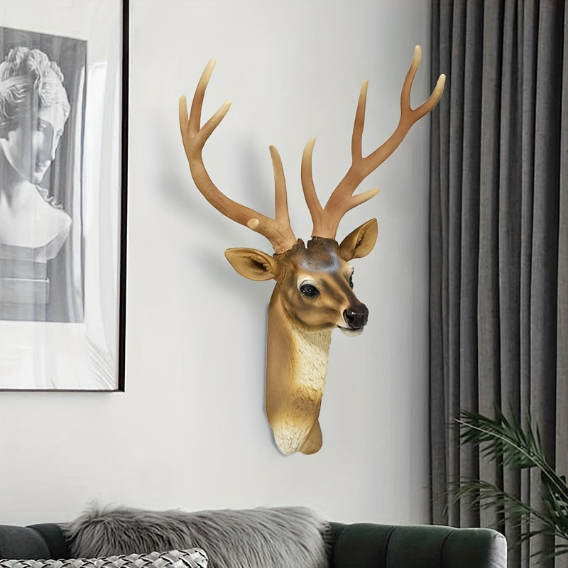 DeerSculpt - Vintage Hars Hertenkop Wandkunst