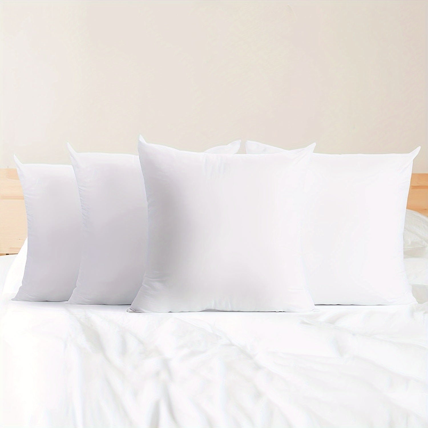 6 Pieces White Premium Waterproof Pillow Inserts - Soft, Durable Cushions for Sofa and Living Room Decoration