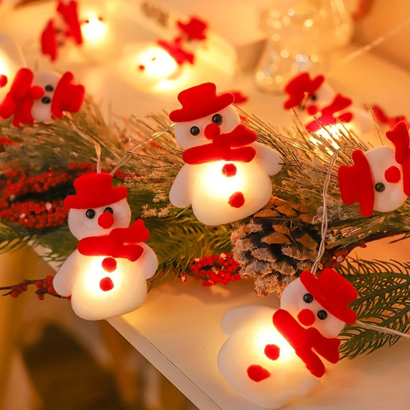 SnowGlow - Ghirlanda luminosa LED Pupazzo di neve in peluche 1,5 metri