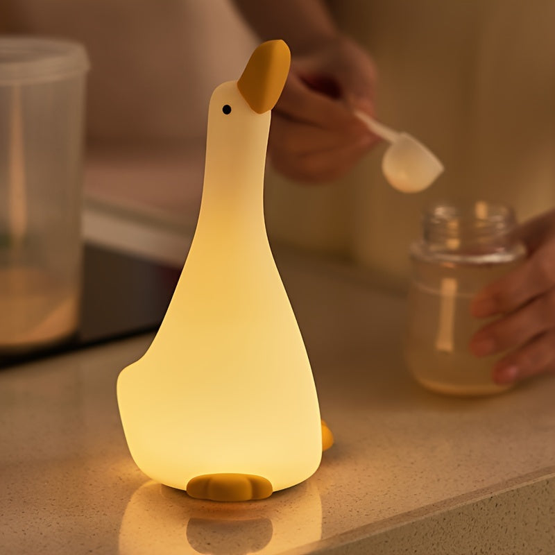DreamDuck - Candeeiro de noite em silicone com sensor tátil recarregável por USB e 3 níveis de brilho