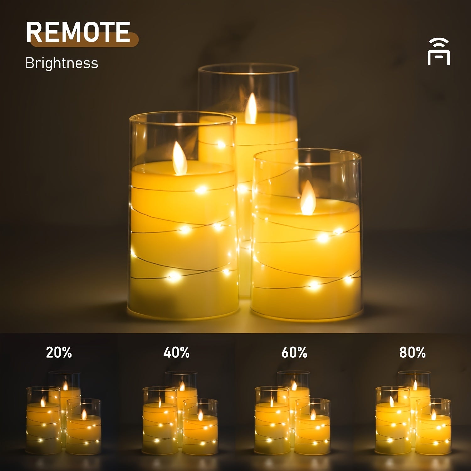 3-piece Romantic LED Candles with Remote Control - Adjustable Brightness and Timer Function, Ideal for Parties, Weddings, and Hotel Decoration