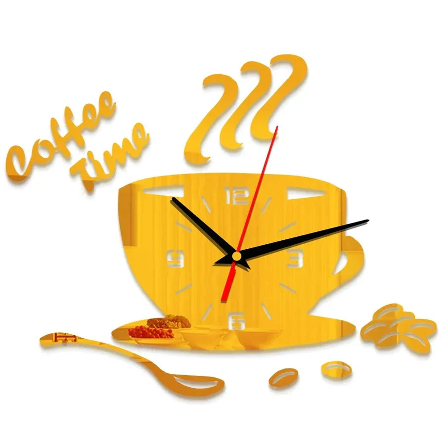 CoffeeCup - Relógio de Parede Espelho