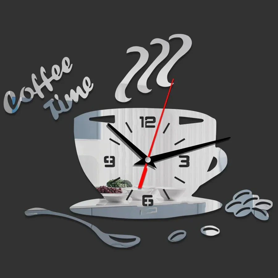 CoffeeCup - Relógio de Parede Espelho