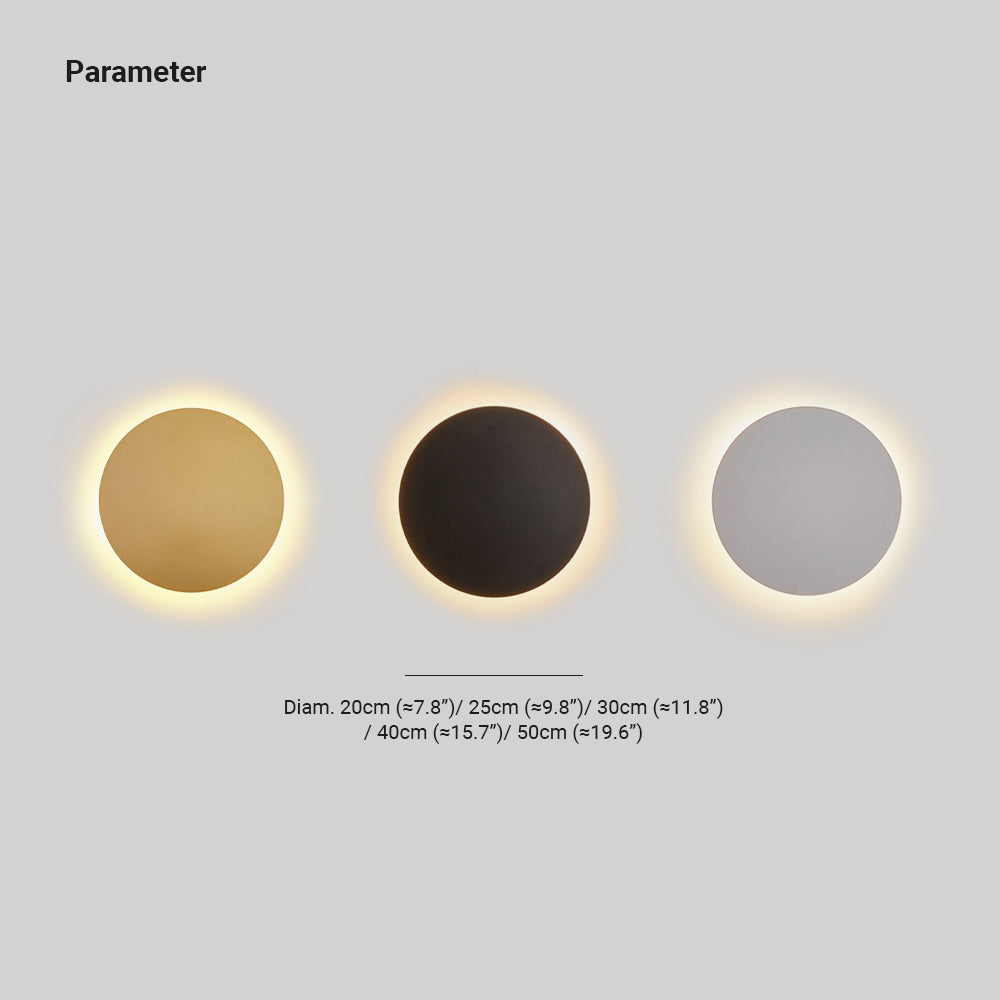 Orr Moderne Lámpara de Pared Redonda - Negro/Blanco/Oro, Metal, Sala de Estar
