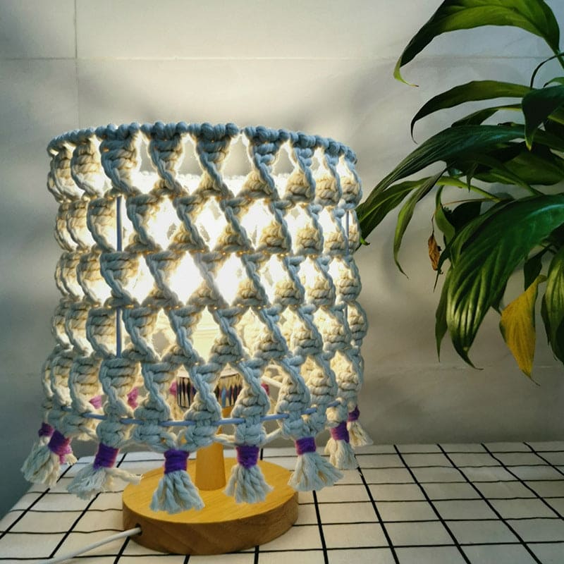 LightWave - Lampada da tavolo con corda intrecciata