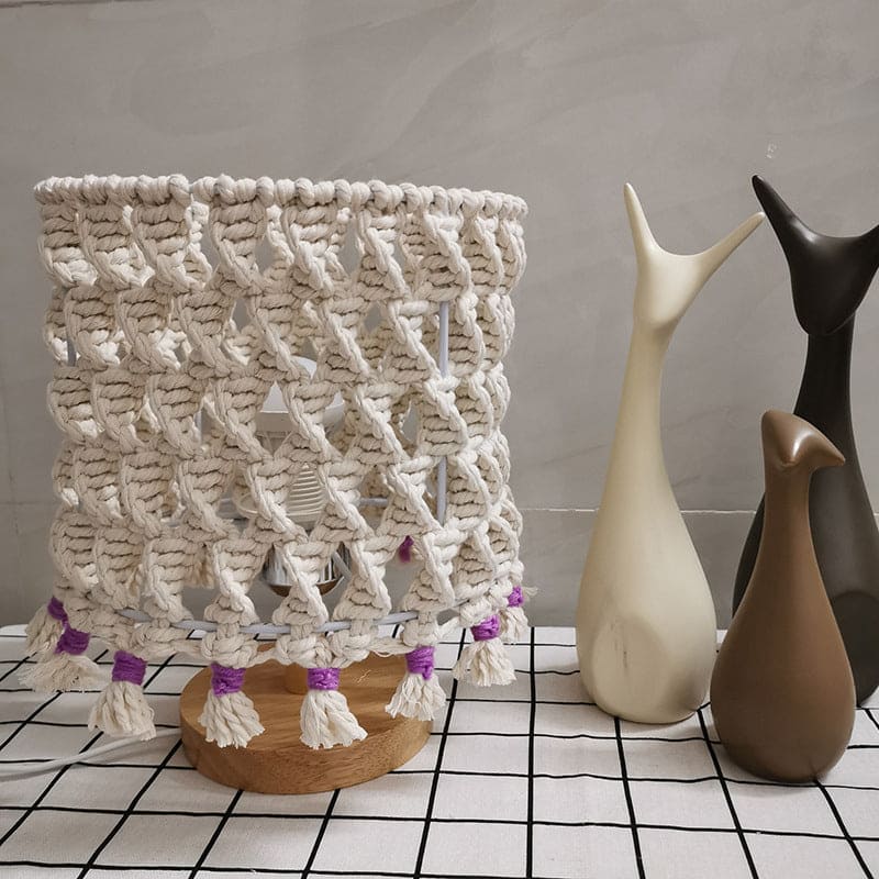 LightWave - Lampada da tavolo con corda intrecciata