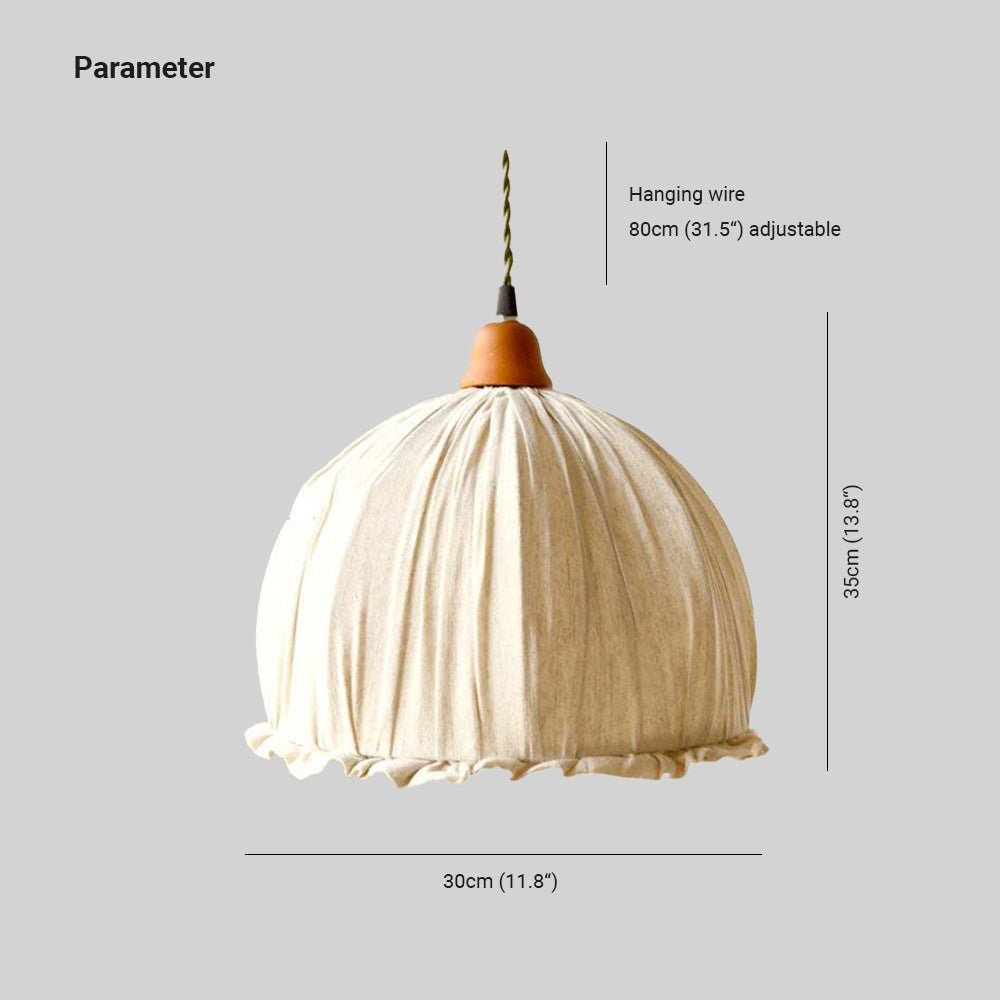 EcoLume - Lampada a sospensione LED scandinava in tessuto beige