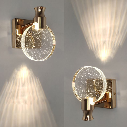 Kristy Moderna Lampada a LED da Parete Oro Camera da Letto/Sala da Pranzo Cristallo