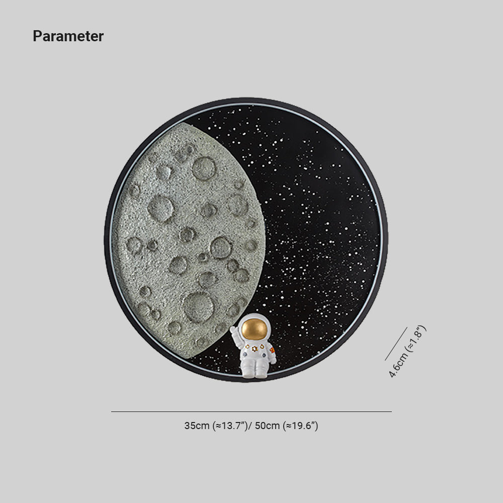Elif Moderno Astronauta Maan Lampada da Parete LED Camera da Letto/Bambini Interno Metallo Dimmerabile