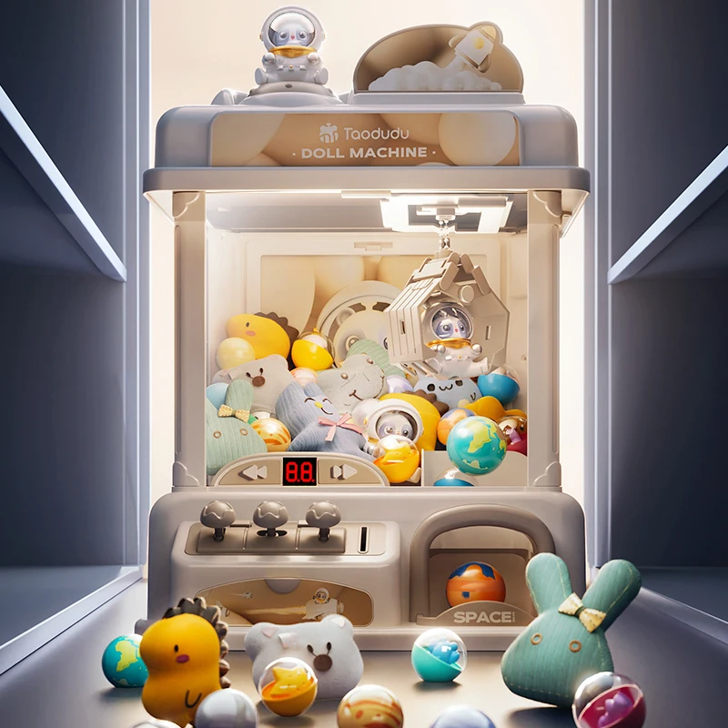 Standard Coin Operated Mini Claw Machine for Kids Arcade Game with Plush Prizes - Image 2