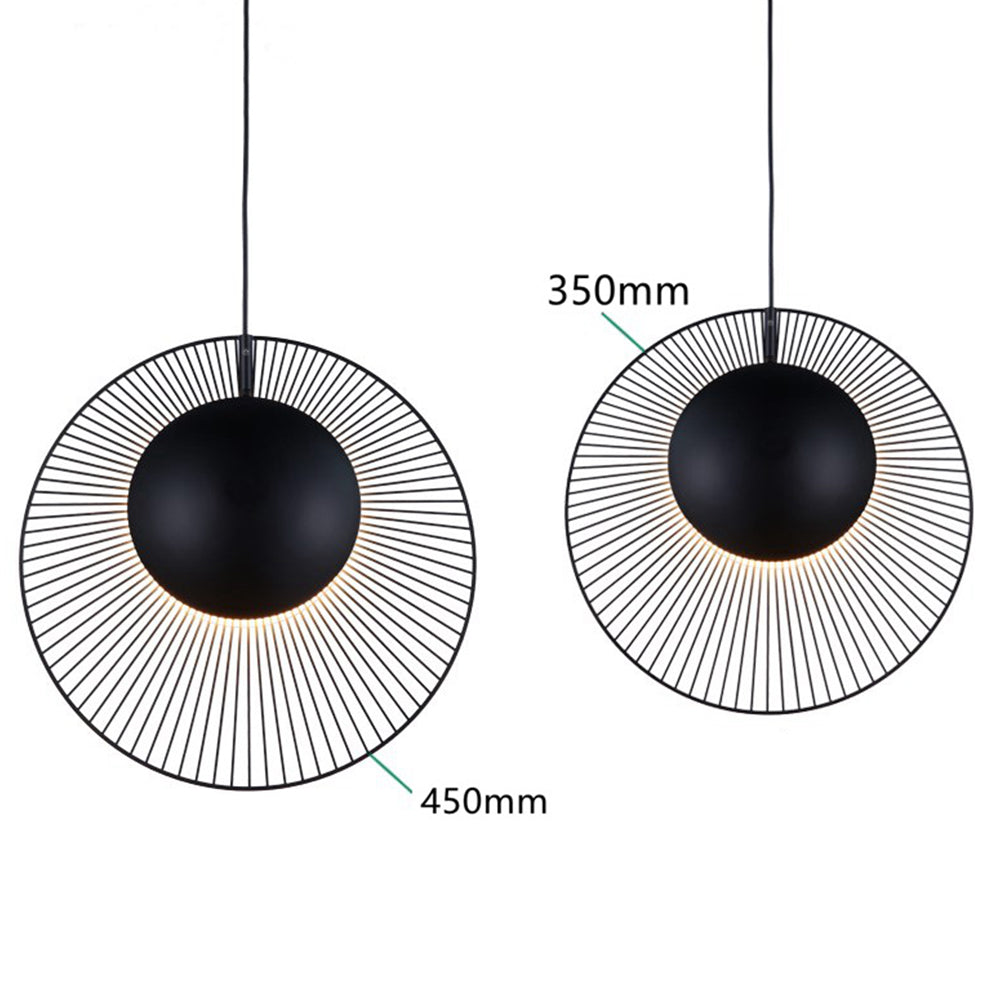 Lámpara colgante minimalista de metal negro para comedor
