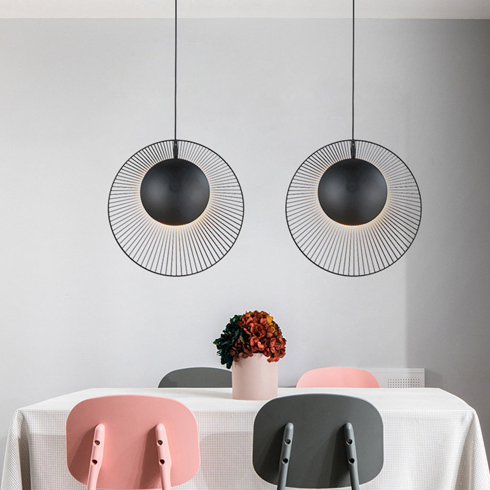 Lámpara colgante minimalista de metal negro para comedor