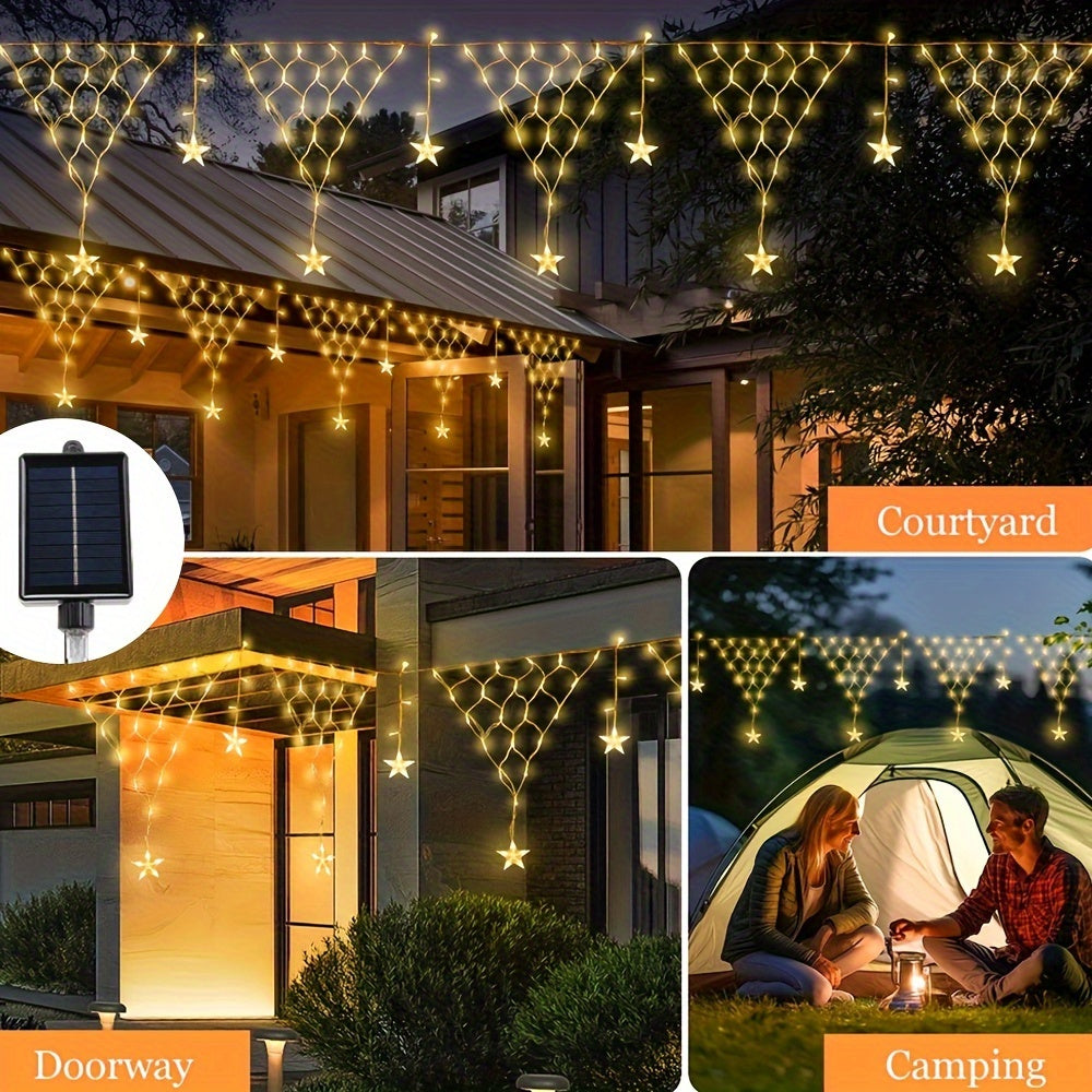 SolarTwinkle - Iluminación ambiental de 162 LED con batería solar extraíble