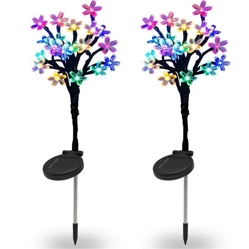 LumiBlossom - Luz colgante LED solar con flor de durazno – Resistente a la intemperie y eficiente energéticamente
