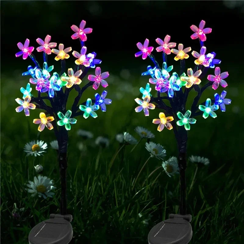 LumiBlossom - Luz colgante LED solar con flor de durazno – Resistente a la intemperie y eficiente energéticamente