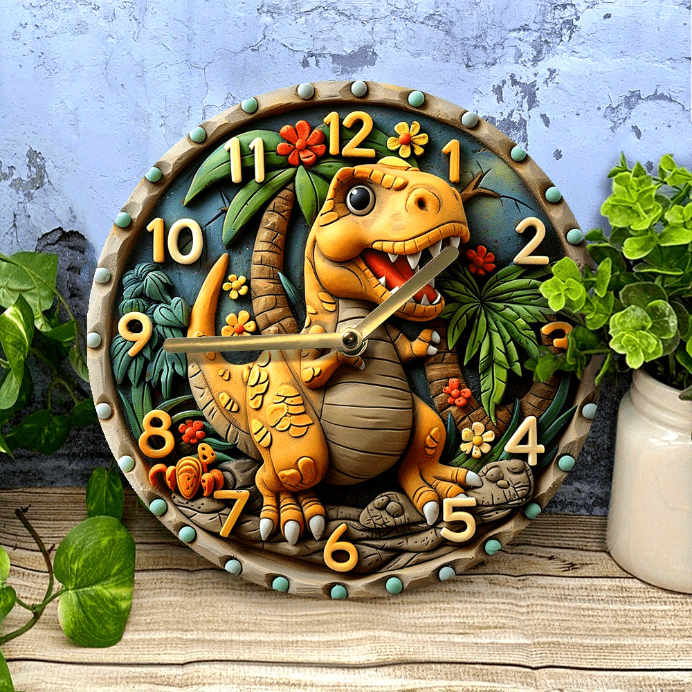 DinoTime - Reloj de pared de dinosaurio divertido