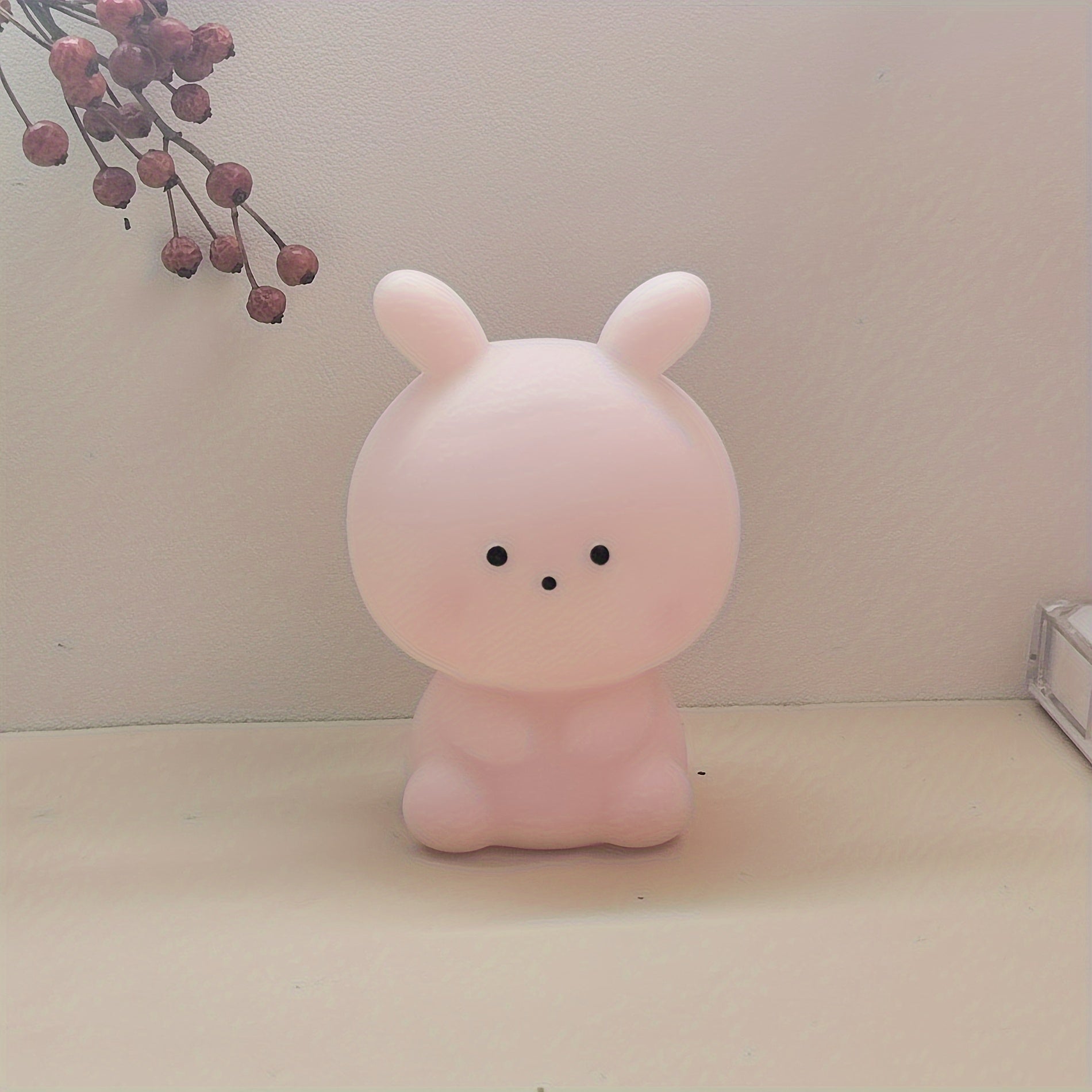BunnyBright - Large-headed Rabbit LED Table Lamp with Battery Power and Anime Design