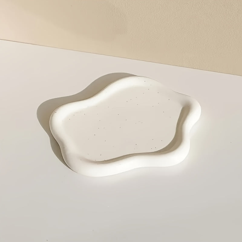 CloudTray - Caixa Decorativa Cerâmica em Forma de Nuvem Branca | Para Anéis e Brincos