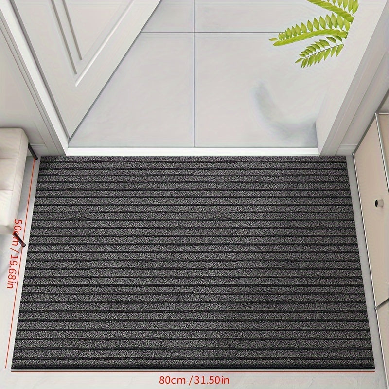Felpudo resistente a la intemperie para todas las estaciones – Alfombra de suelo rayada resistente al desgaste, antideslizante, resistente a manchas y decoloración, alfombra de perfil bajo para interior y exterior