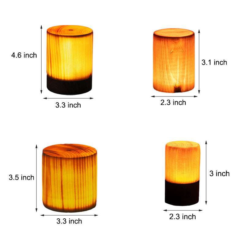 LumiHout - Lámpara de mesa LED con batería y control táctil
