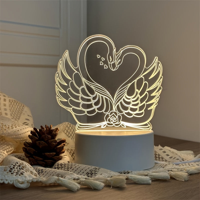 ZwaanLicht - USB Powered 3D LED Table Lamp with Acrylic Frame