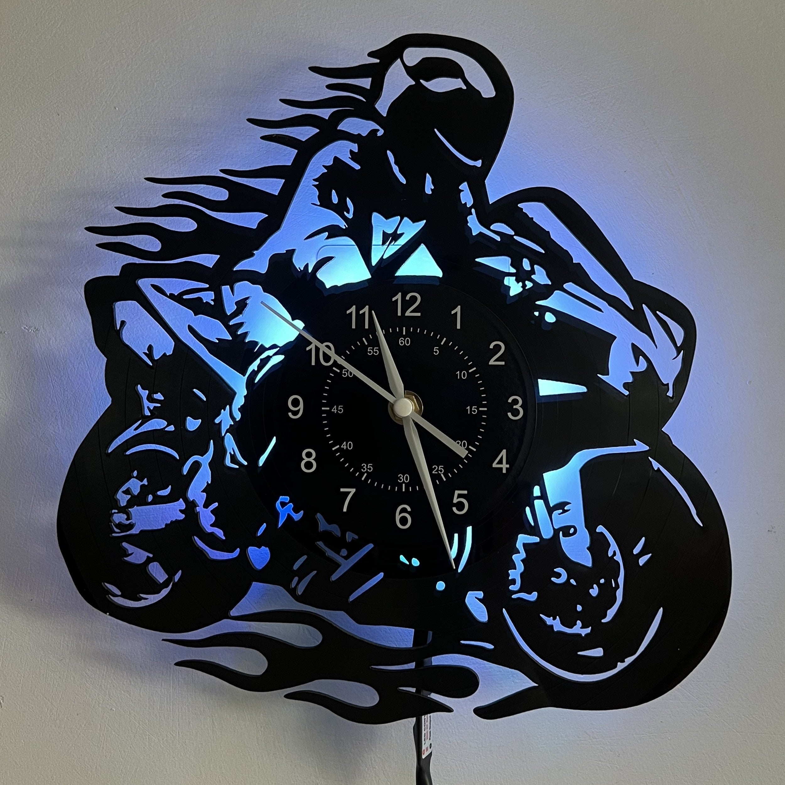 Vinyl Record Wandklok - Motor Thema, Stil, Voor Woonkamer en Kantoor Decoratie