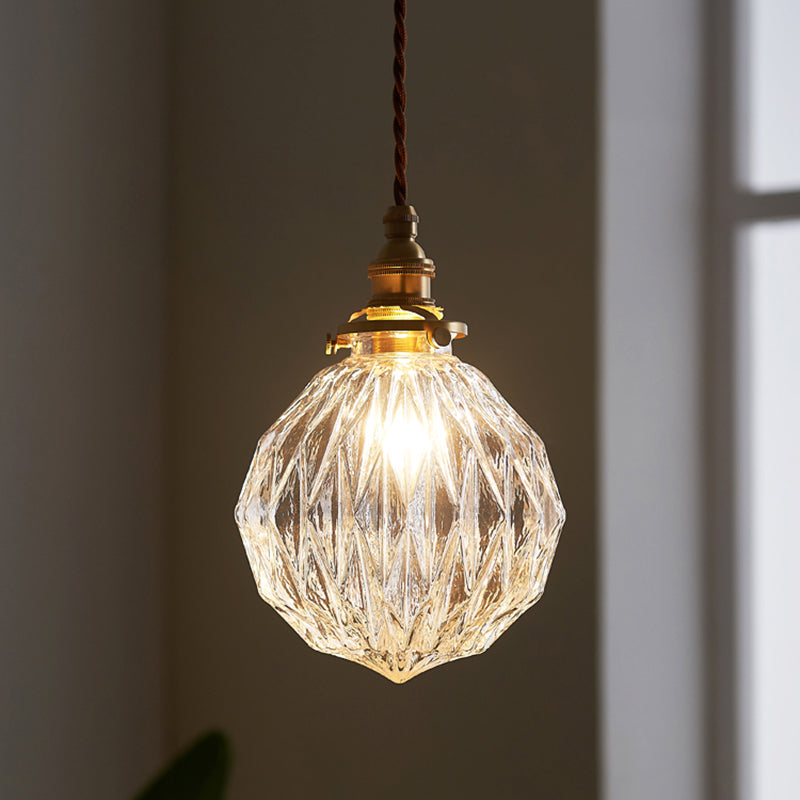 Candeeiro suspenso industrial Stellar com globo de vidro transparente Ponto de luz