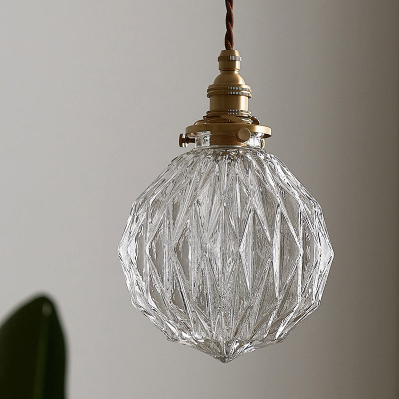 Candeeiro suspenso industrial Stellar com globo de vidro transparente Ponto de luz