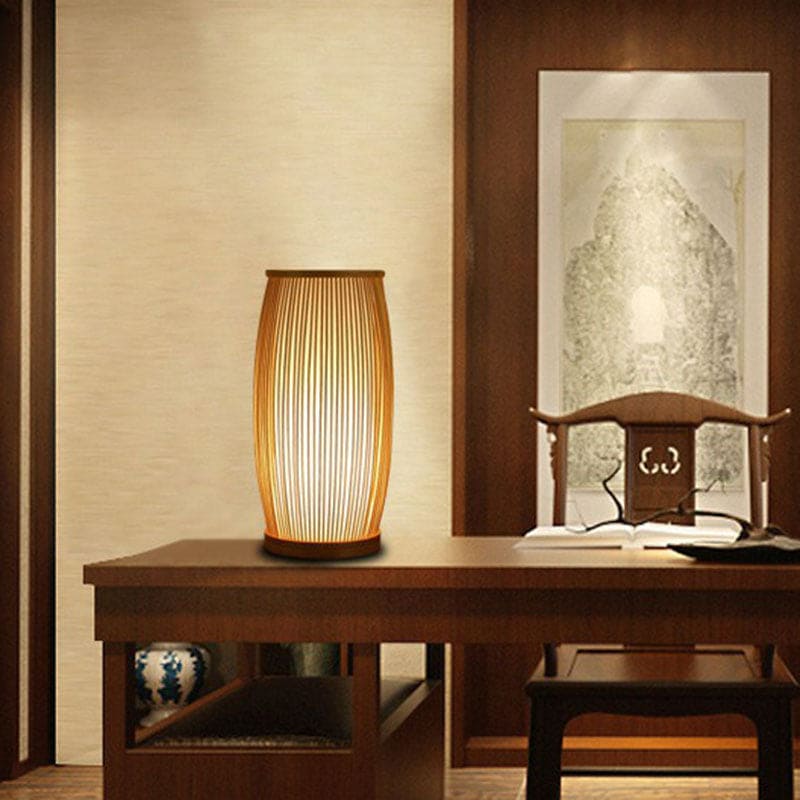 BambooGlow - Bamboo Table Lamp Night Light – Stylish Wooden Lamp