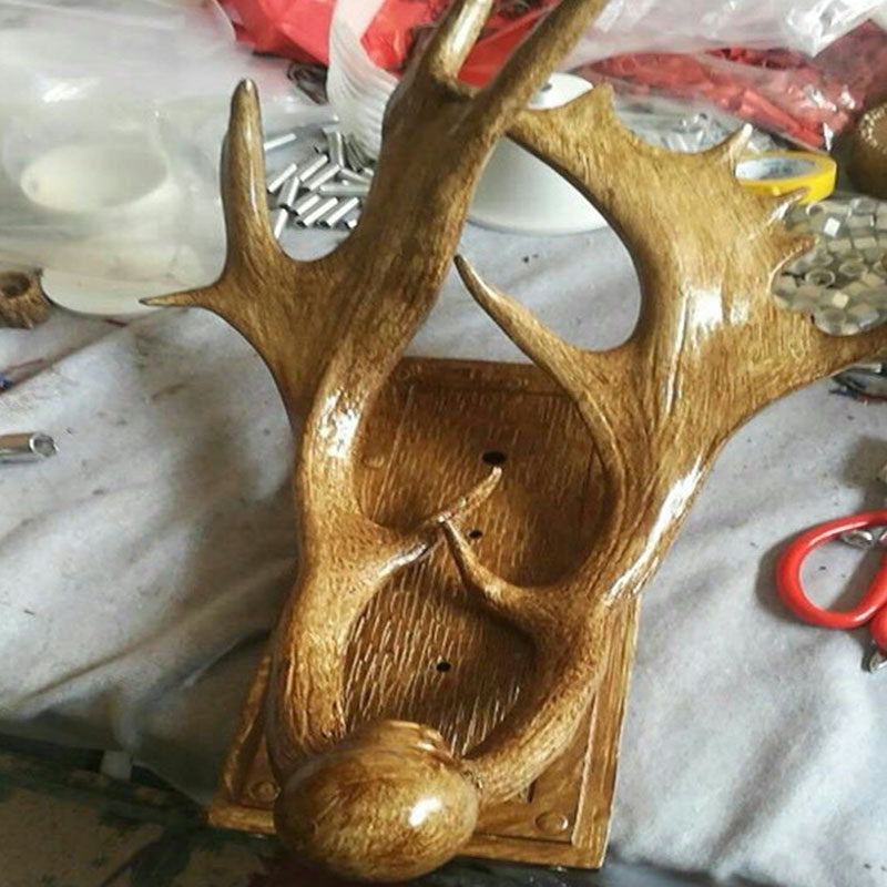 RusticAntler - Lampada da parete rustica con una lampadina