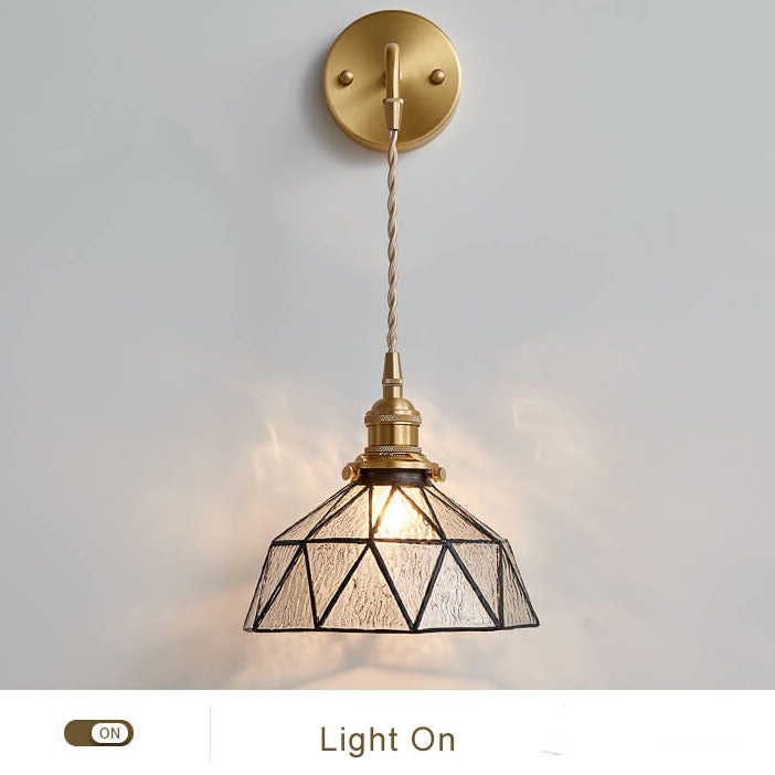 Aquarius - Lampada da parete moderna con vetro a onda d'acqua e forma a cupola