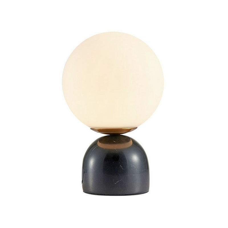 NordicGlow - Candeeiro de Mesa Moderno com Base em Mármore e Globo de Vidro