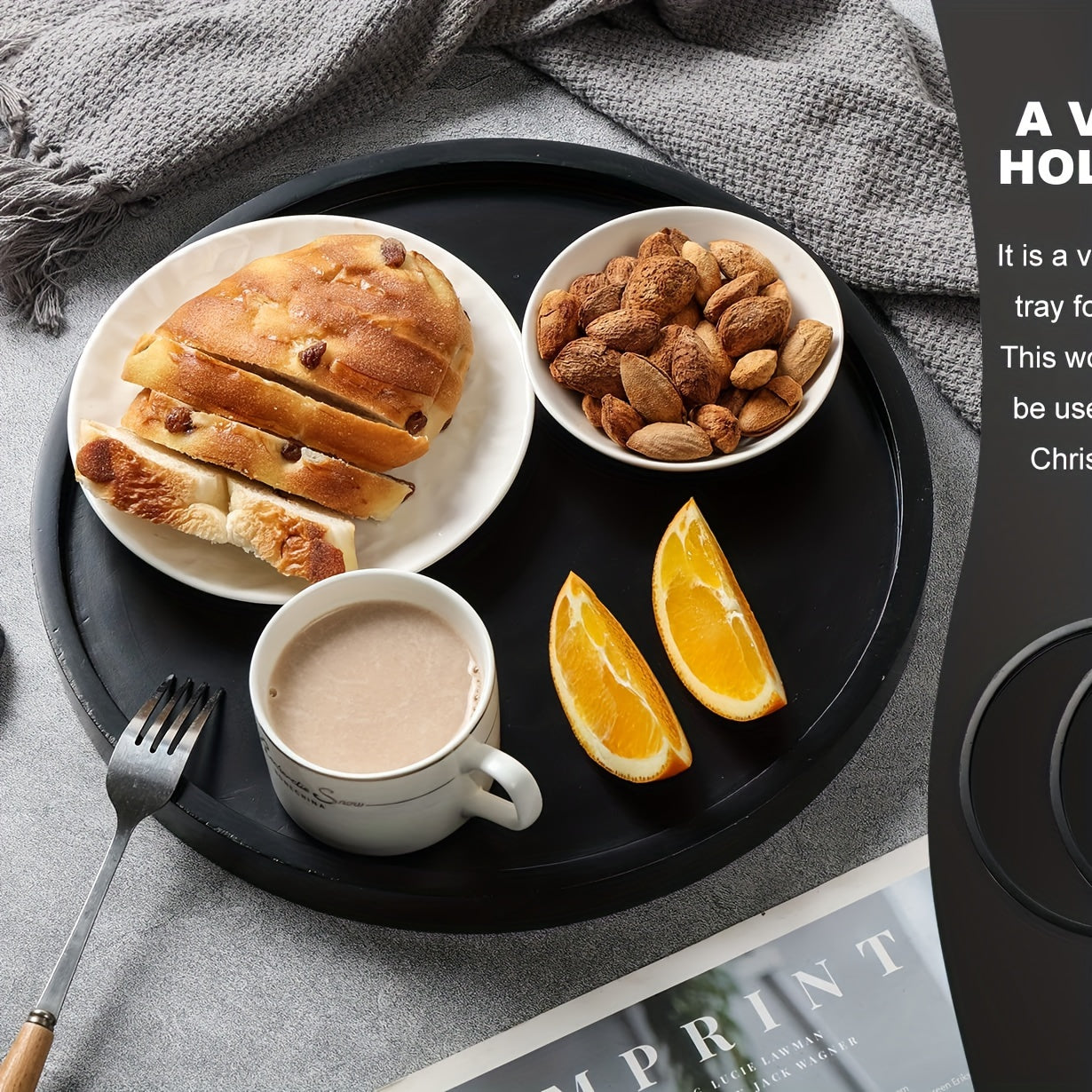 BohoTray - Prato Decorativo Redondo em Madeira | Para Velas, Perfume e Mesa de Café