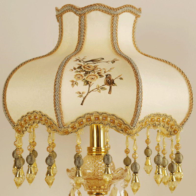 Lampada da tavolo in cristallo - Lampada da notte tradizionale con finitura dorata