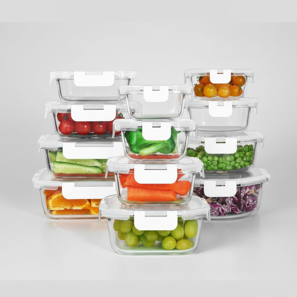 24-Piece Airtight Glass Food Storage Containers Set 7