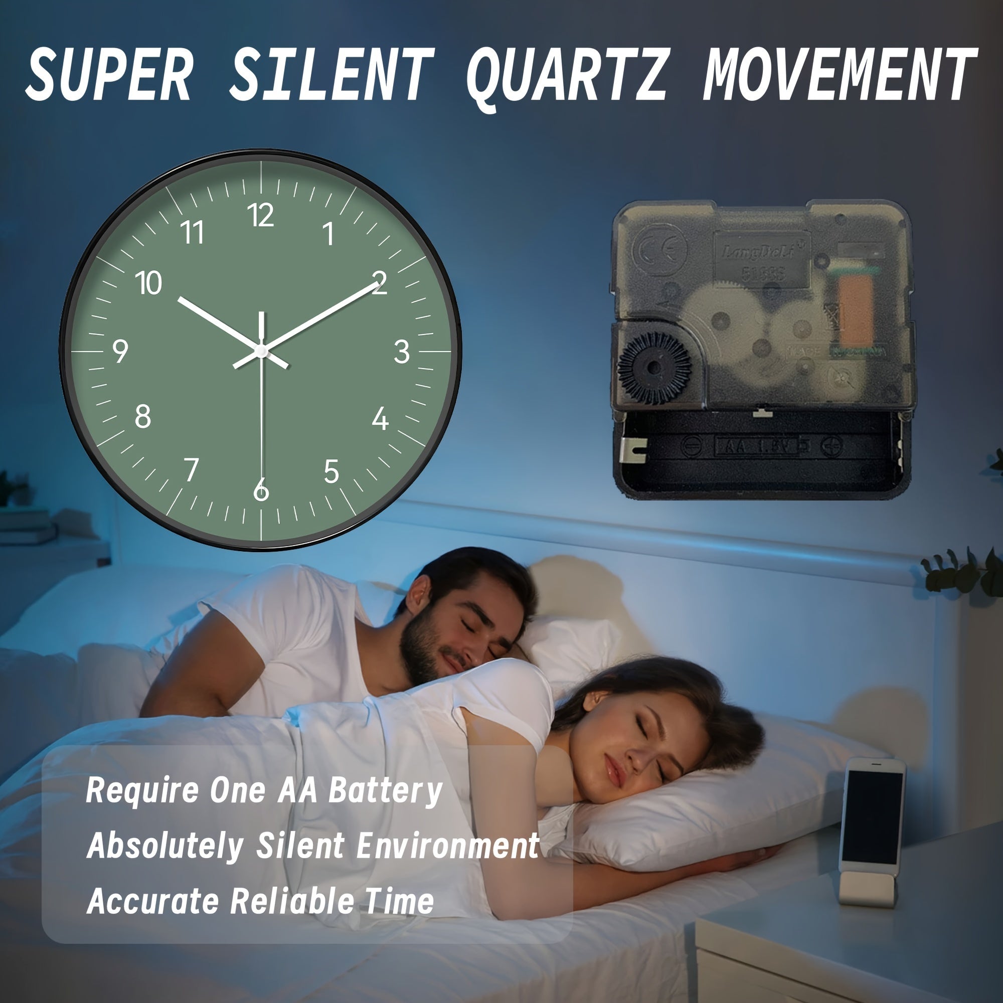FantasyTime - Modern Silent Wall Clock, 20 cm