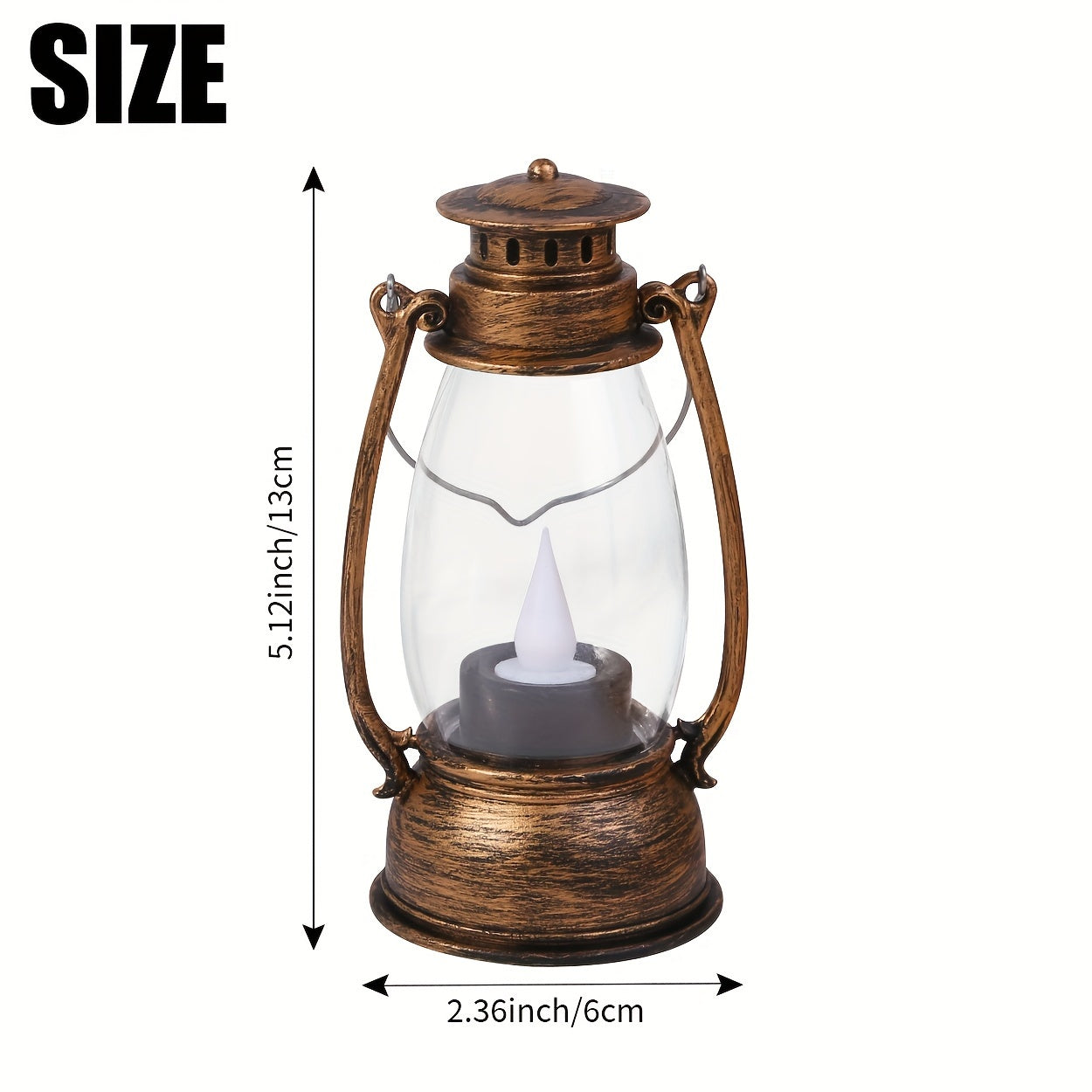 NostalgicLight - Charming LED Kerosene-Style Lamp with Batteries, Nostalgic Yellow Flame