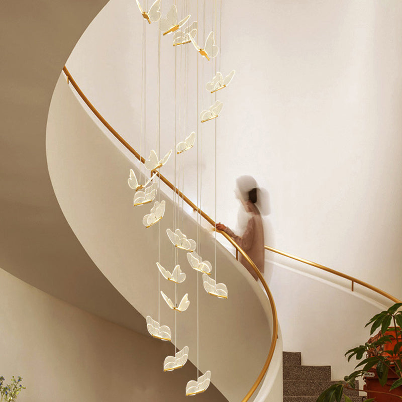 Lampada a sospensione a spirale LED lucida in oro